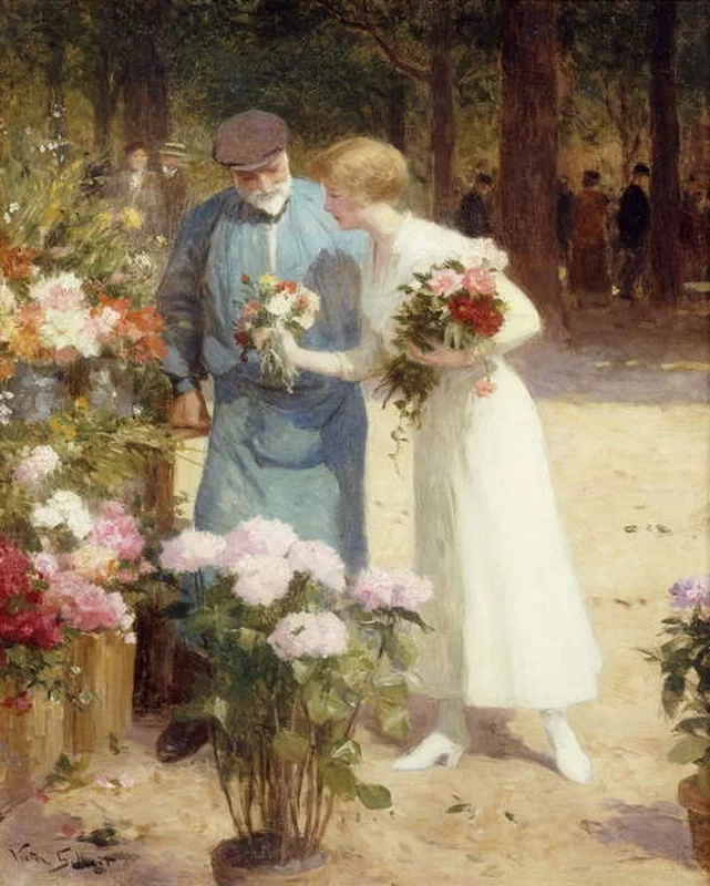 La signora Al mercato dei fiori